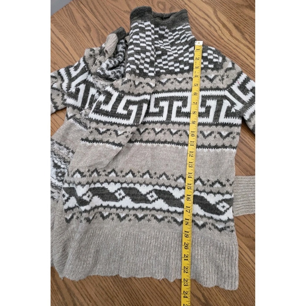 Vtg Abercrombie Fitch Artsy Tribal Knit Open Cardigan Jacket XS/S Boho Lagenlook - Picture 12 of 16